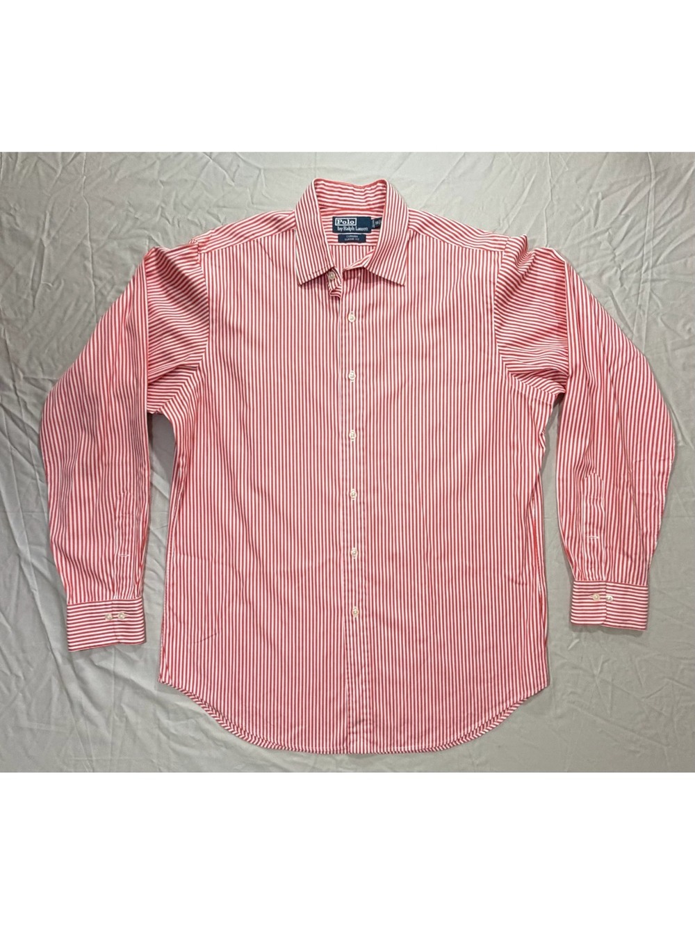 Polo Ralph Lauren Durham Men’s L Red White Striped Classic Fit Button-Up Shirt